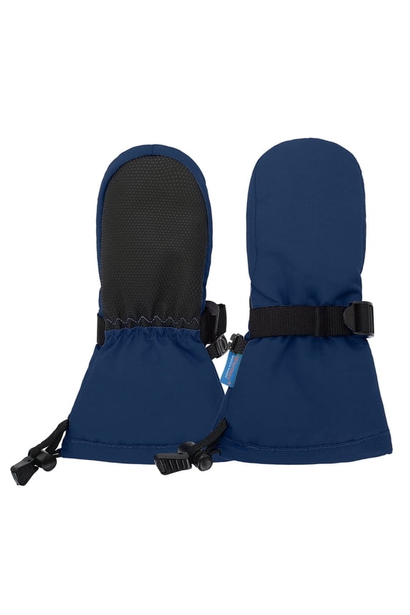 Kids Snow Mittens Waterproof Ski Gloves for Winter Ski Mittens for Toddler Girls Boys Navy XS (fits 1-2 Years)