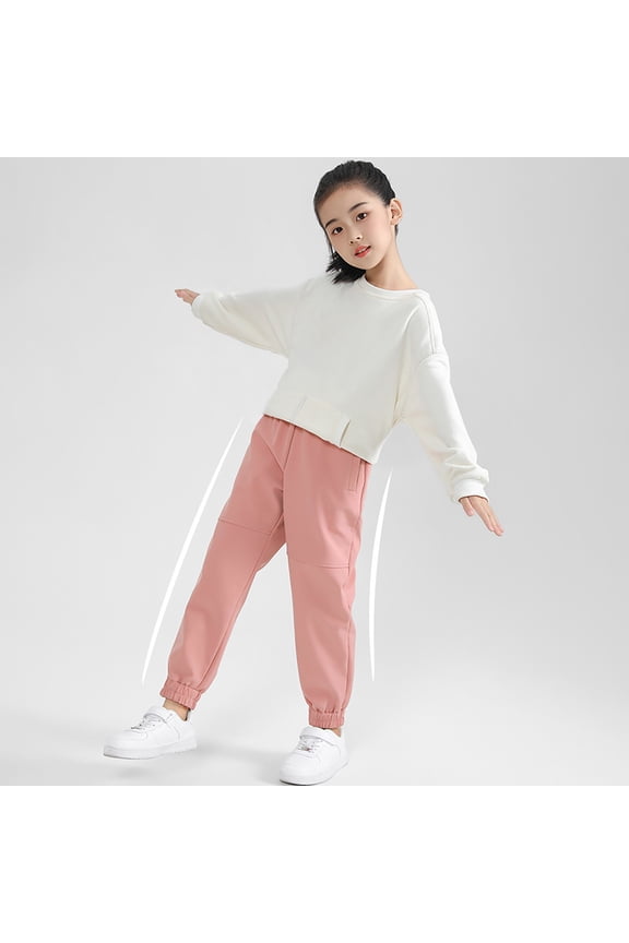 Snow Pants Kids Fleece Lined Pants Waterproof & Windproof Puddle Pants Camping Hiking Athletic Wear for Girls 7-8 Years