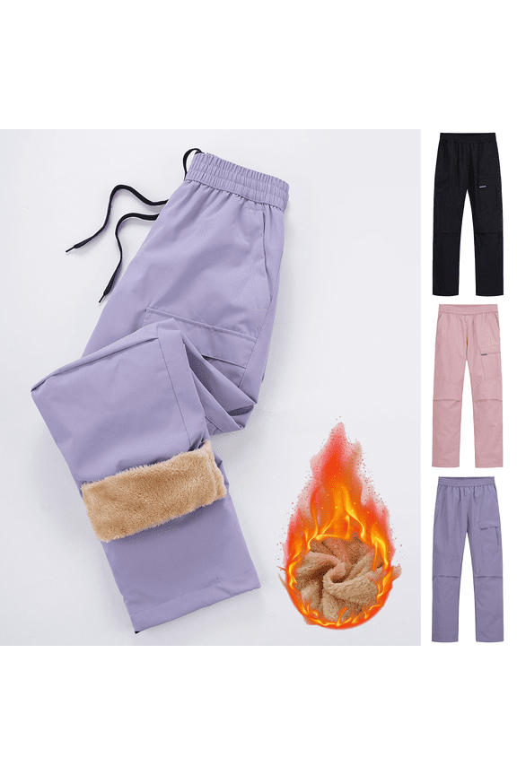 Kids Snow Pants Fleece Lined Waterproof Insulated for Boys Girls Winter Skiing Outdoor Activities Warm Windproof Trousers 5-28 Years