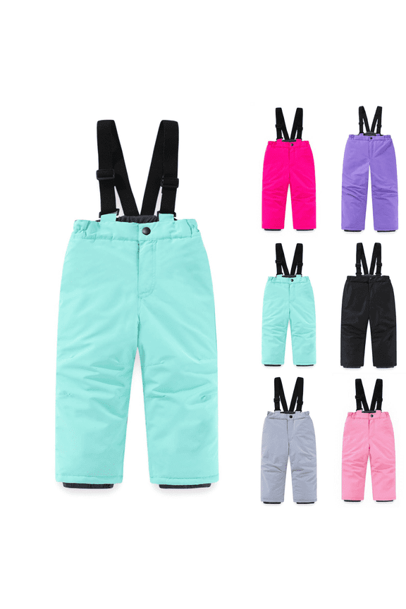 Kids Snow Pants Fleece Lined Waterproof Insulated for Boys Girls Winter Skiing Outdoor Activities Warm Windproof Trousers 5-106 Years