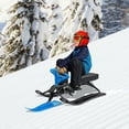 thumbnail image 1 of Kids Snow Racer Sled with Steering Wheel & Double Brakes Pull Rope Snow Slider, 1 of 12