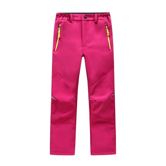 Kids Snow Ski Pants Boys Girls Outdoor Waterproof Winter Hiking Snowboard Pants Hot Pink,5-6 Years