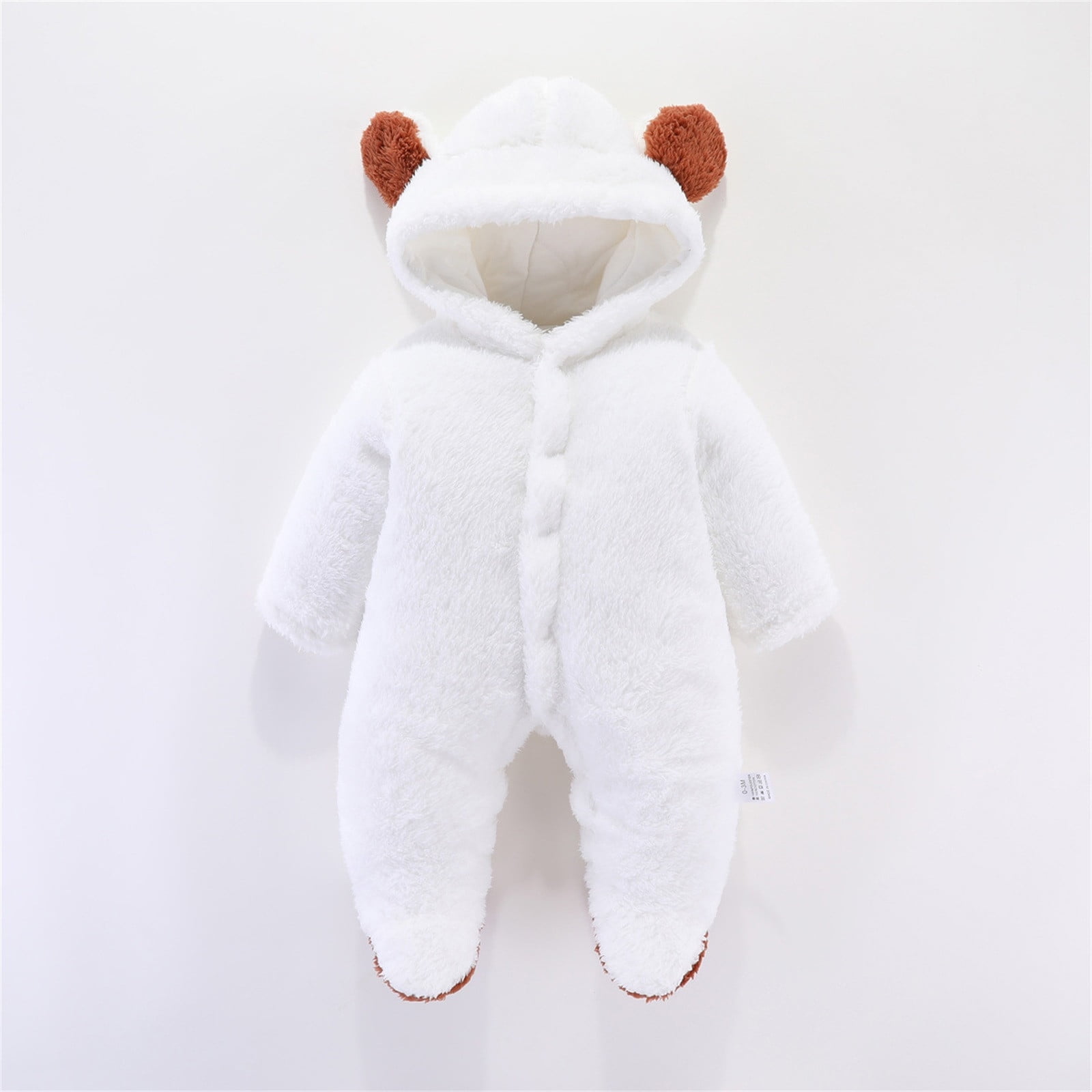 Kids Snow Suit Bear Ear Romper Baby Girl Outfit Warm Preemie Baby Clothes 0-3 Months