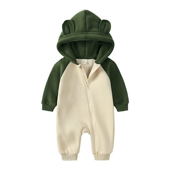 Kids Snow Suit Bear Ear Romper Warm Outfits Baby Girl Preemie Clothes Boys 0-3 Months