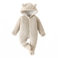 thumbnail image 1 of Kids Snow Suit Hooded Jumpsuit Bear Ear Girl Romper Baby Warm Outfits Girl Baby Girls' Clothing 3-6 Months, 1 of 7