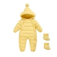 thumbnail image 1 of Kids Snow Suit Hooded Jumpsuit Bera Ear Romper Warm Outfits Baby Girl Puffer Jacket Boy 3-6 Months, 1 of 3