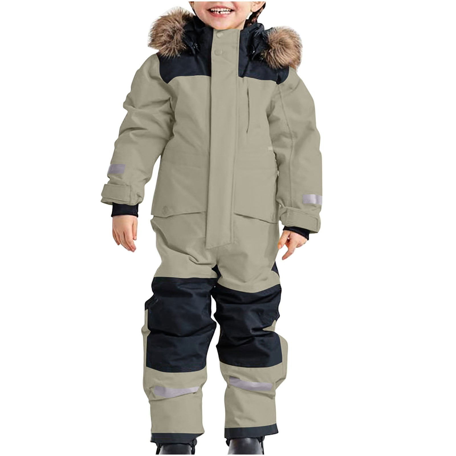 Kids Snow Suits Girls Boys One Piece Snowsuits Waterproof Jumpsuits ...