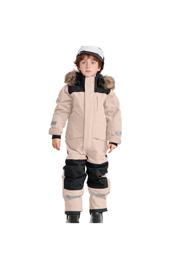 Kids Snow Suits Size 4-18 Kids Snowsuit 1-15 Years Girls Boys One Piece Snowsuits Waterproof Winter Ski Suits Thicken Fleece Lined Jumpsuit