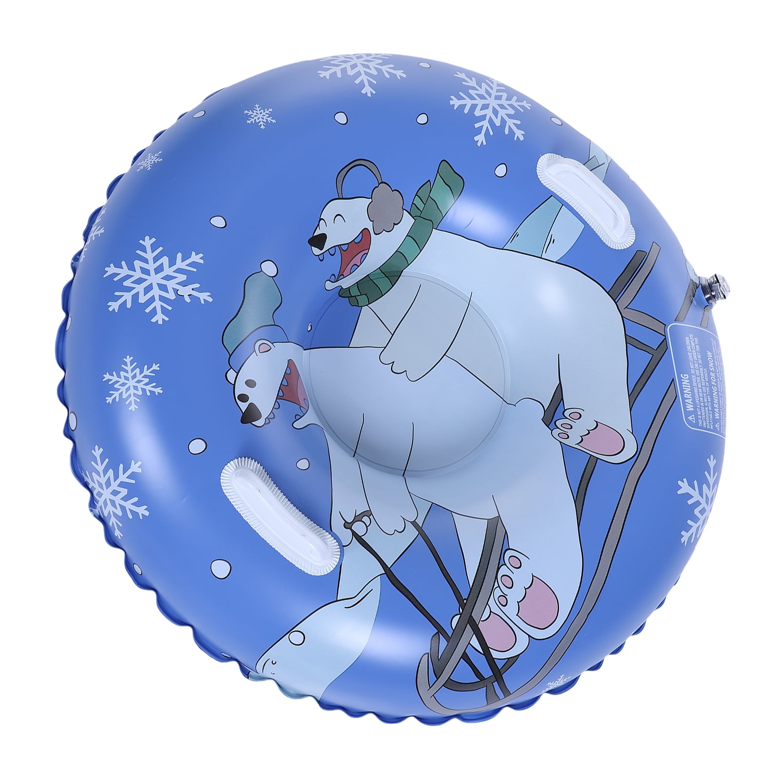 Kids Snow Tube, Inflatable Bear Design Sled for Children 36 Inch Thickened Coldproof PVC with 2 Handles and Repair Patches for Winter Outdoor Sledding