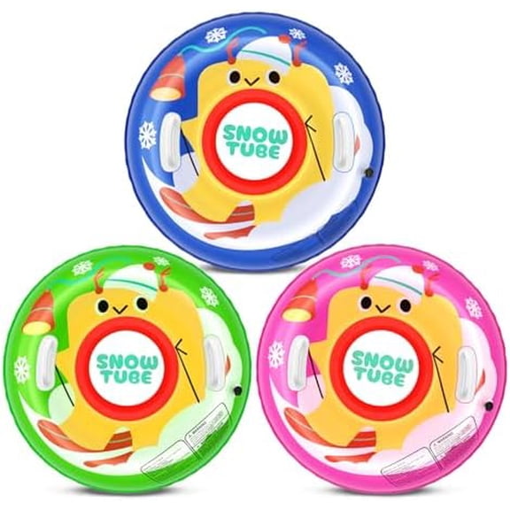 Kids Snow Tube Sleds 3 Pack, 36" Inflatable Snow Sled, Heavy Duty PVC Sledding Tube Set with Reinforced Handles, Winter Family Activities Outdoor Snow Toys for Boys & Girls$$Sport & Recreation Other