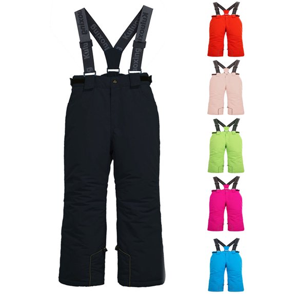Kids Snowpants Bib Ski Overalls, Unisex Waterproof Windproof Insulated Snow Pants with Adjustable Straps for Boys Girls Winter Snowboarding