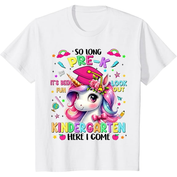 Kids So Long Prek Pre-K Graduation Graduate Unicorn Kids Girls T-Shirt Unisex S-5XL Hot Trending Shirt, Vintage Birthday Gift