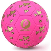 Kids Soccer Ball Size 3, Pink heart Cartoon Soccer Ball Toy with Pump Gift for Kids, Toddlers, Children, Boys, Girls, School, Kindergarten, Student, Baby