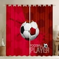 thumbnail image 1 of Soccer 30%-50% Blackout Curtains Cartoon Football Print Curtains Ball Games 42"x90" Set of 2 Panels Window Curtains & Drapes Sports Themed Room Decor Modern Geometry Hexagon Darkening Curtains, 1 of 5