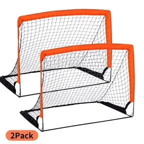 2 Pack 4'x3' Size Portable Soccer Goals Set for Backyard Fun, Outdoor Games for Backyard, Beach, Park, Lawn, Kids Soccer Training Equipment