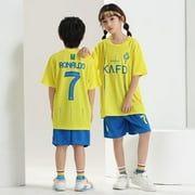 Kids Soccer Jersey 23-24 CR7 Al-Nassr Soccer Kit Football Uniform 7 Ronaldo Children Football Uniform Training Suits