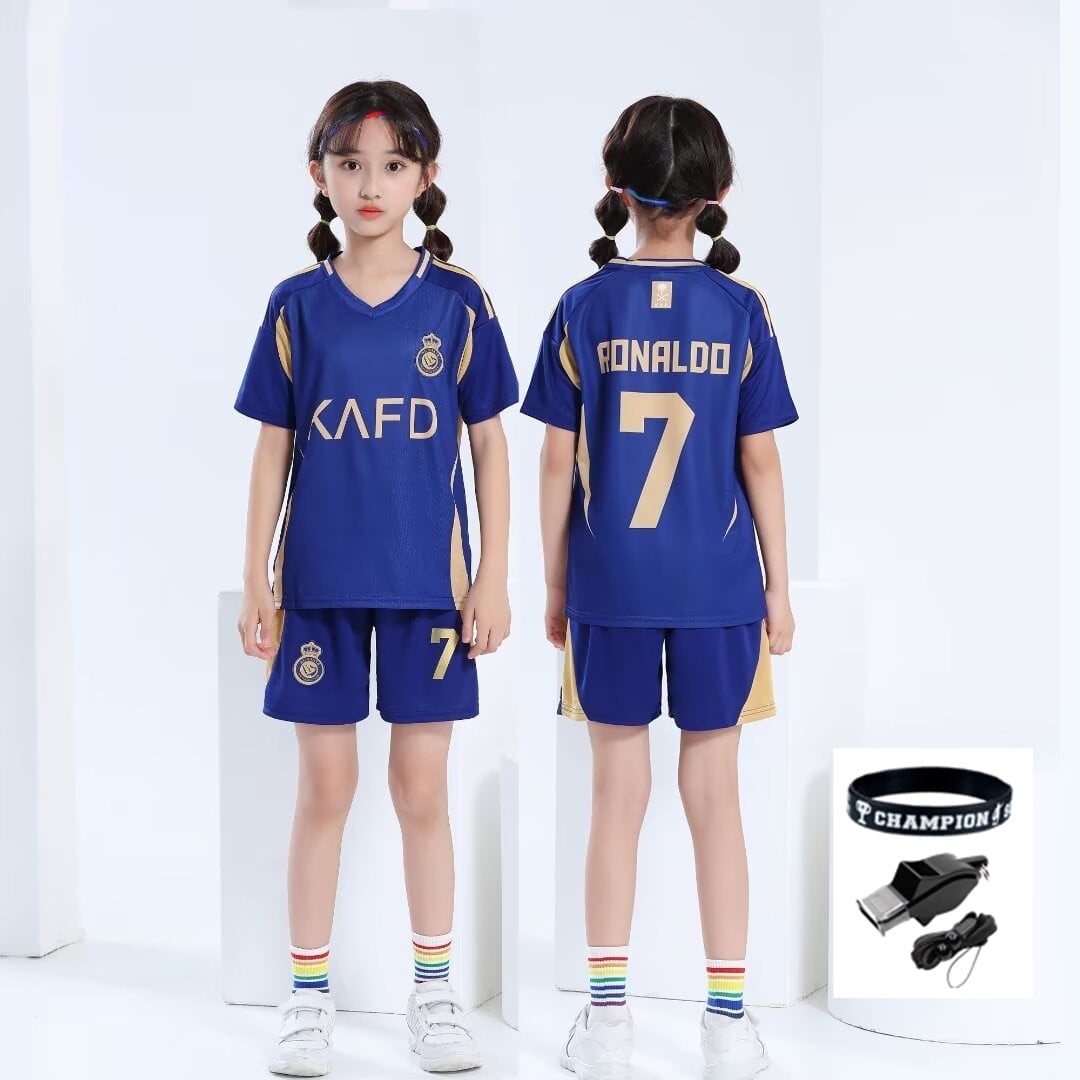 Kids Soccer Jersey Boys Football Uniforms For Ronaldo Fan Shirt Short