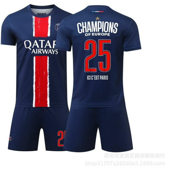 Kids Soccer Jersey NEW Boys Football Uniforms For CHAMP_IONS Fan Shirt Short Youths Girls Outfit Sets Size 6-7y
