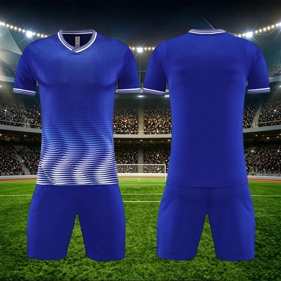 Kids Soccer Jersey Set Ndbuld Children's Short Sleeve Top With Elastic Waist Shorts Sportswear And Soccer Set For Middle And Big Kids White S
