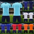 thumbnail image 1 of Kids Soccer Jersey Set Ndbuld Children's Short Sleeve Top With Elastic Waist Shorts Sportswear And Soccer Set For Middle And Big Kids White XS, 1 of 5