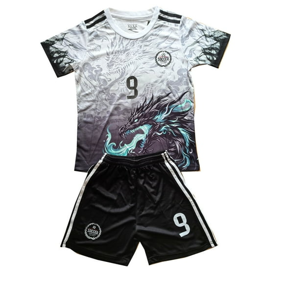 Kids Soccer Jerseys Sports NO.9 Fan Set Youth Football Shirt Practice Outfits Boys Training Uniforms