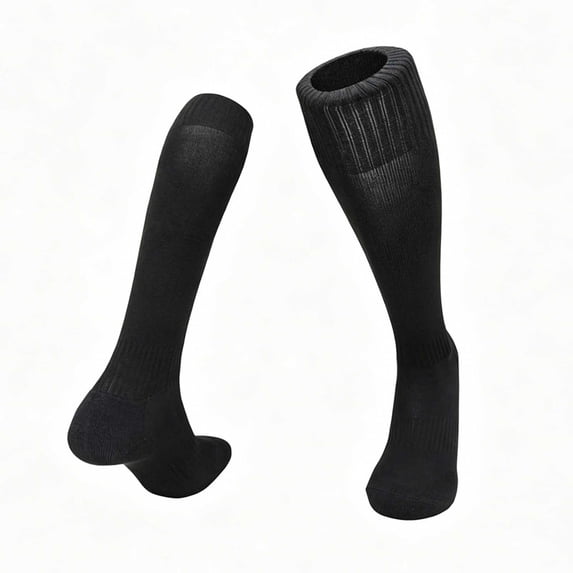 Kids' Soccer Knee High Socks Terry Cushion Sole for Youth Weekend Field Training 5-17 Years Black 7-13 Years