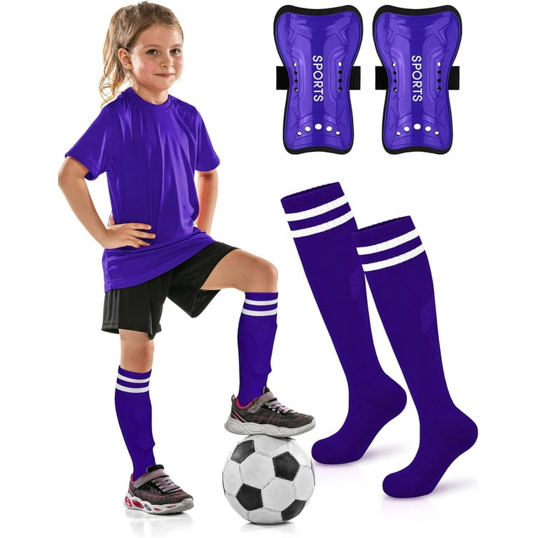 Kids Soccer Shin Guards and Socks Youth Soccer Shin Pads