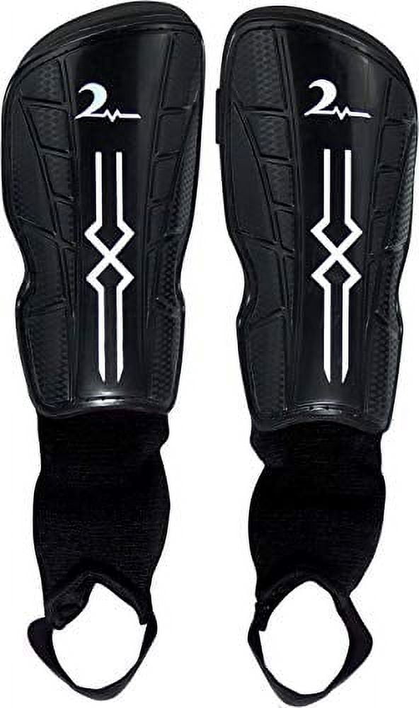 Kids Soccer Shin Guards with Adjustable Straps. Fits Ages 47. Black