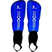 Kids Soccer Shin Guards with Foam Backing & Adjustable Straps. Fits Ages 3-5. Blue
