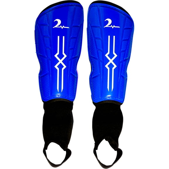 Kids Soccer Shin Guards with Foam Backing & Adjustable Straps. Fits Ages 3-5. Blue