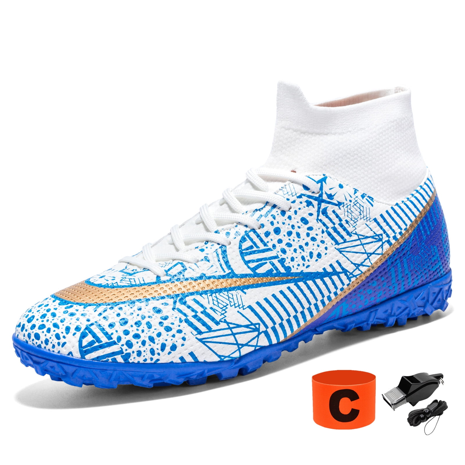 Kids Soccer Shoes Indoor Futsal TURF Youth Soccer Cleats Boys Spike TF