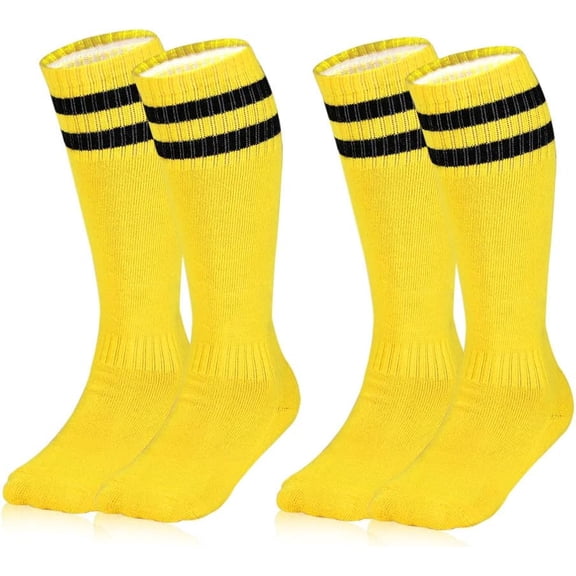 Kids Soccer Socks, 2 Pairs Long Football Socks Knee High Athletic Socks for 7-12 Youth Boys & Girls