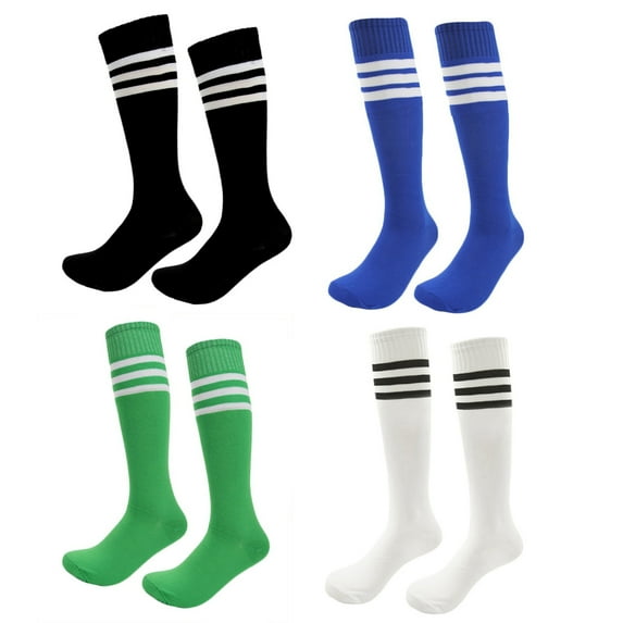 Kids Soccer Socks 4 Pack Boys Girls Cotton Team Socks Teens Children Soccer Socks