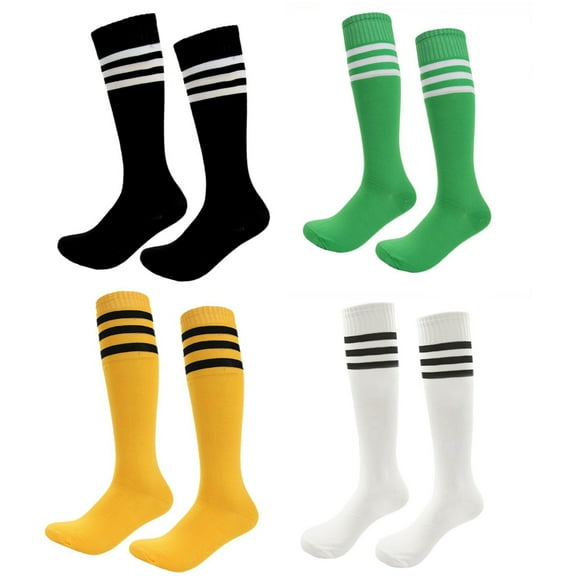 Kids Soccer Socks 4 Pack Boys Girls Cotton Team Socks Teens Children Soccer Socks