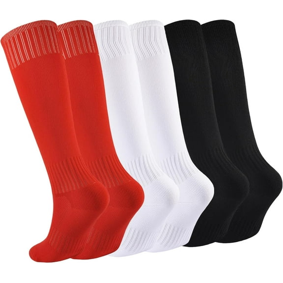 Kids Soccer Socks Baseball Socks with Cushioned Sole Knee High Socks for Youth Boys Girls