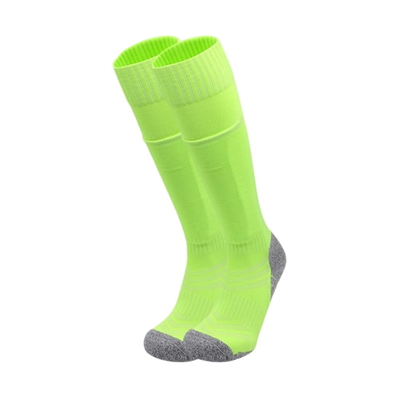 Kids Soccer Socks Knee High Youth Uniform Socks for Boys Girls Baseball Football Athletic Light Green 8-12 Years