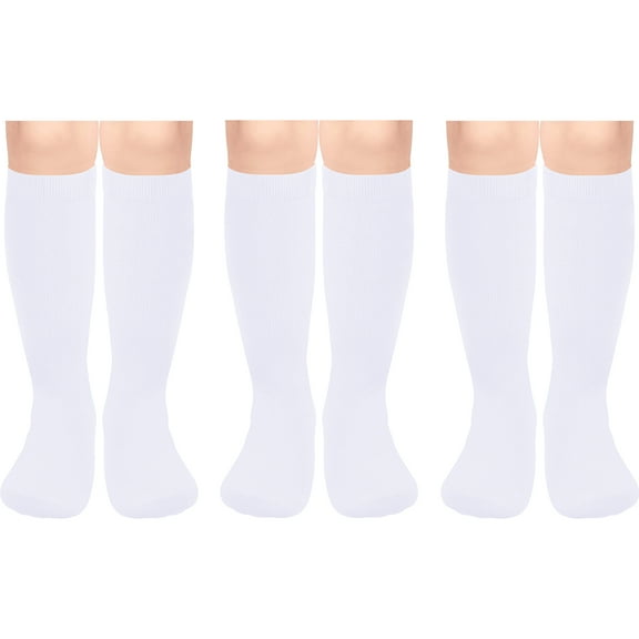 Kids Soccer Socks Toddler Soccer Socks Girls Boys Soccer Socks Kids Tube Socks with Stripes Toddler Knee High Socks 3 Pairs 2