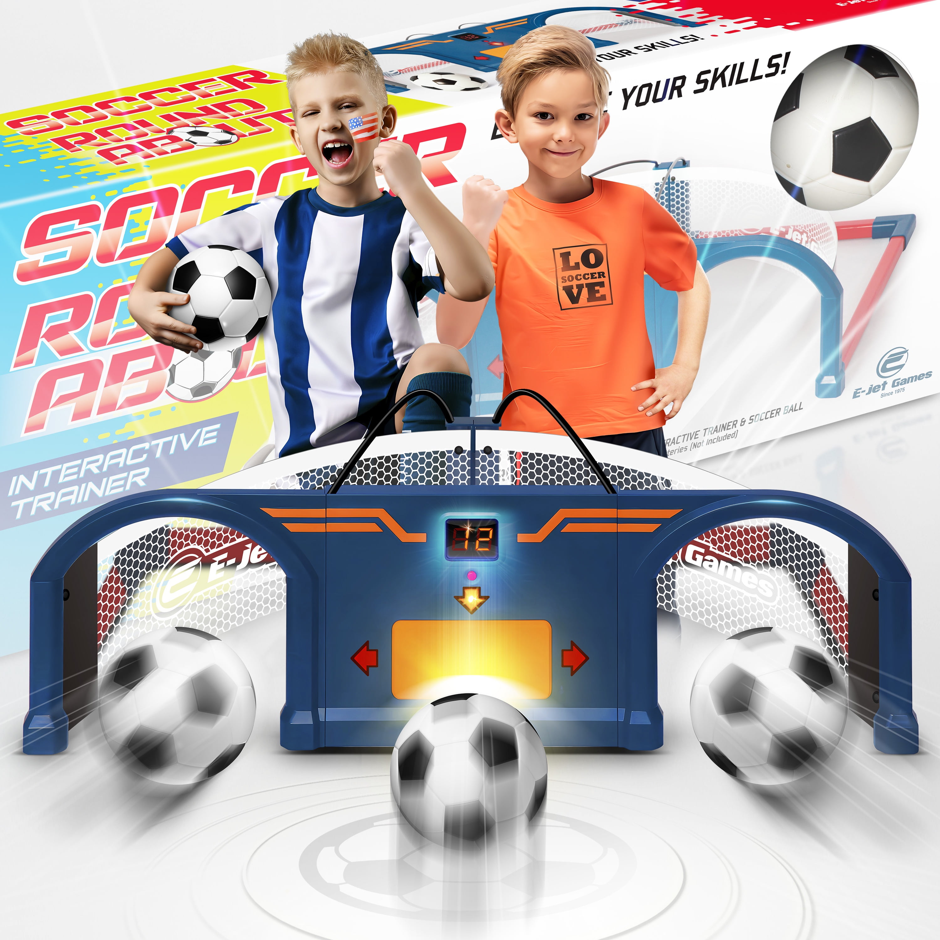 E-Jet Sport Kids Soccer Trainer Ball Set with Lights and Scoring