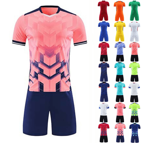 Kids Soccer Uniforms Mesh Breathable Quick Dry T Shirts and Shorts for Boys Girls Team Gym Game Soccer Jersey 2 Piece Sets 3-15 Years