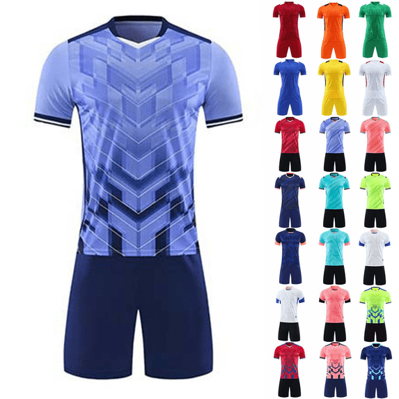 Kids Soccer Uniforms Mesh Breathable Quick Dry T Shirts and Shorts for Boys Girls Team Gym Game Soccer Jersey 2 Piece Sets 3-15 Years