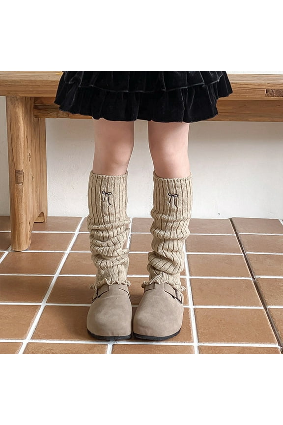 Kids Sock Knitted Leg Warmers for Girls - Knee High Loose Socks Ideal for Fashion and Comfort