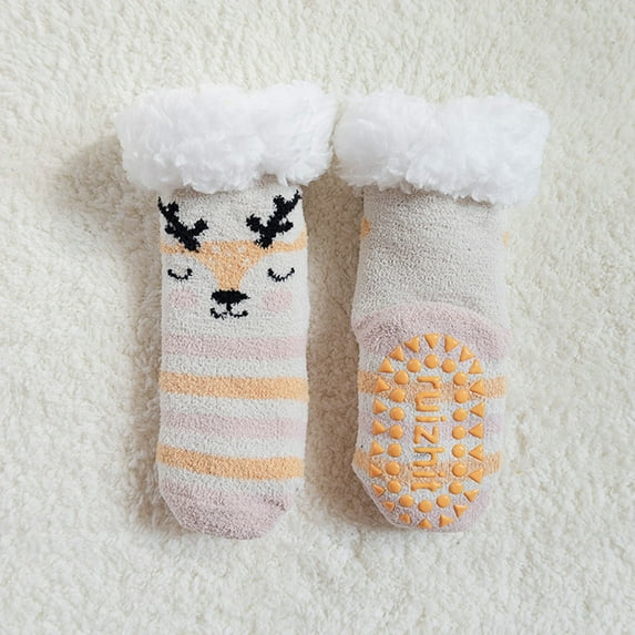 Kids Sock Trends Baby Slipper Socks Warm Non- Fuzzy Christmas Toddler Footwear Soft Warmth Winter Socks
