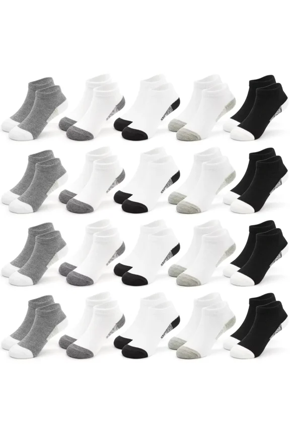 Kids Socks, 20 Pairs Low Cut Ankle Short Athletic Socks for Boys Girls Toddler 1-13 Years