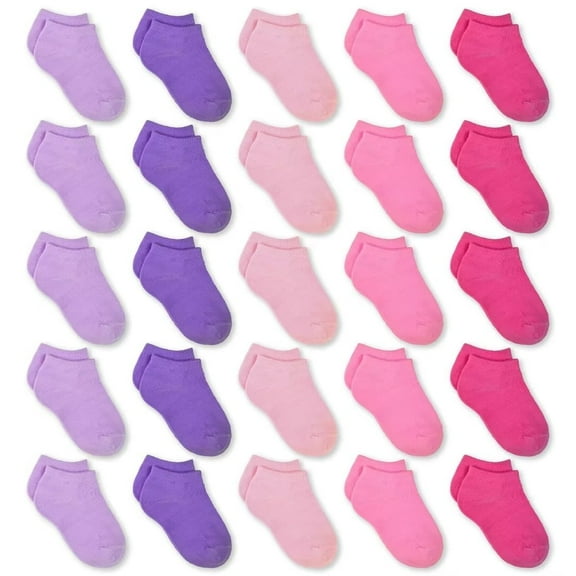 Kids Socks, 25 Pairs Toddler Socks Low Cut for Boys Girls 1-13 Years Old Back to School Children Ankle Socks Set