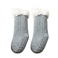 thumbnail image 1 of Kids Socks - Baby Boy Girl Solid Ankle Crew Socks with Grips Toddler Kids Unisex Lined Warm Thick Socks, Toddler Socks,Color: Grey Size: 1-3 Years, 1 of 8