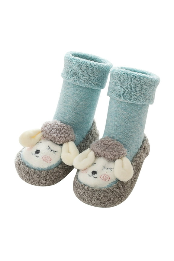 Kids Socks - Baby Boy Girls Toddlers Indoor Animals Slipper Shoes Antislip Socks Booties First, Toddler Socks,Color: Blue Size: 12-18 Months