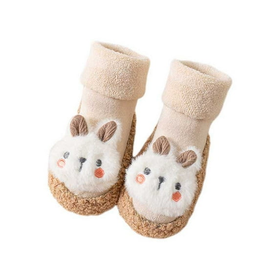 Kids Socks - Baby Boy Girls Toddlers Indoor Animals Slipper Shoes Antislip Socks Booties First, Toddler Socks,Color: Khaki Size: 18-24 Months