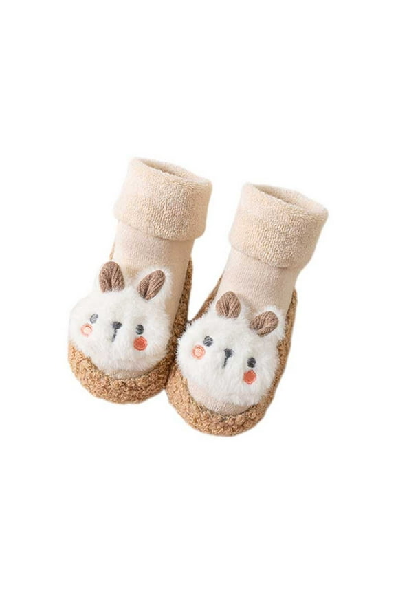 Kids Socks - Baby Boy Girls Toddlers Indoor Animals Slipper Shoes Antislip Socks Booties First, Toddler Socks,Color: Khaki Size: 18-24 Months