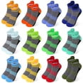 thumbnail image 1 of Kids Socks Boys Sock 12 Pairs Ankle Athletic Short Low Cut Socks for Boys Kids Girls 1-14 Years, 1 of 7