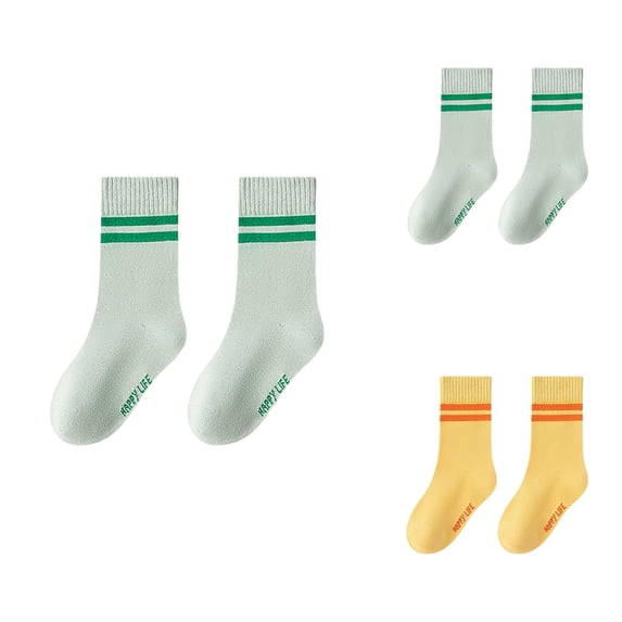 Kids Socks Bulk Pack, 15 Pairs Soft Mid Calf Breathable Seamless Crew Socks for Toddlers and Kids 1-13 Years Boys Girls Everyday Wear